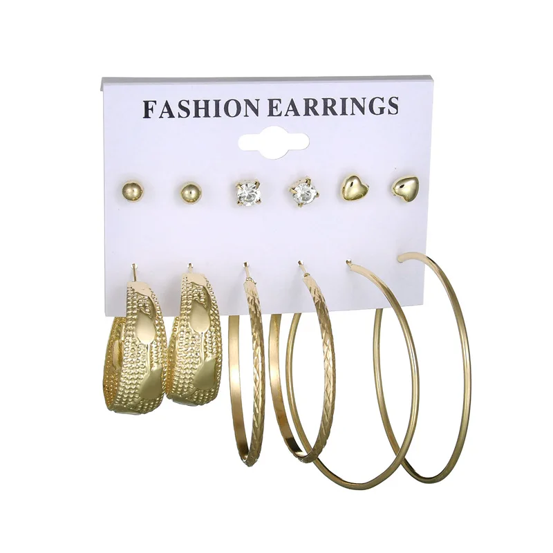 

big circle earring 6pairs a set earring exaggerated earrings stud earring