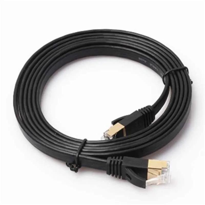 

7 type flat net high speed outdoor computer broadband line with shielded black flat network cable TYJ011
