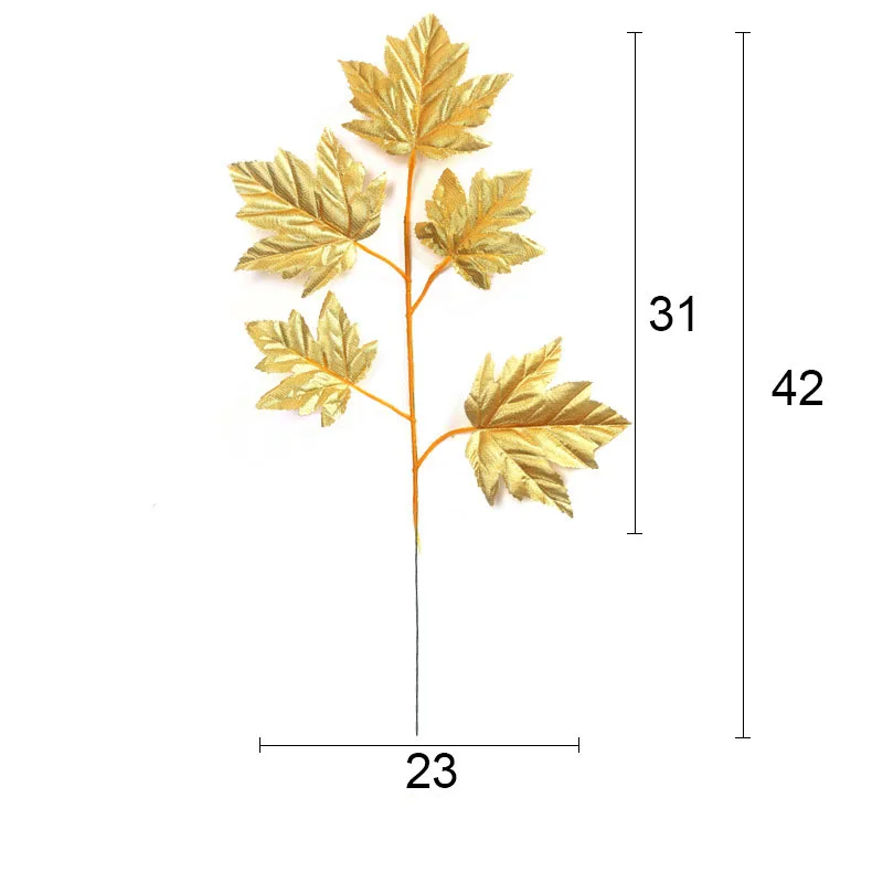 Gold Artificial Monstera Tropical Plam Tree Leaves Photography Background Fake Plants Wedding Birthday Party Home Decoration - Цвет: Gold Maple Leaf