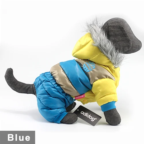 Зимняя одежда для собак, супер теплый пуховик для маленьких собак, водонепроницаемая куртка для домашних животных, хлопковые толстовки для чихуахуа, одежда для щенков - Цвет: New Blue