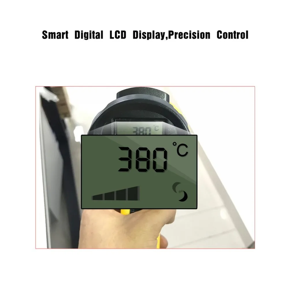 L502310 220V 2000W LCD Digital Electric Hot Air Heat Gun Temperature Fan Adjustable Shrink Wrap Paint Stripper Tool With Nozzle