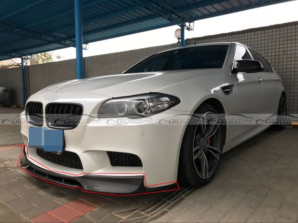 Углеродного волокна F10 M5 передний бампер губы Подходит для BMW F10 5 серии M5 переднего бампера