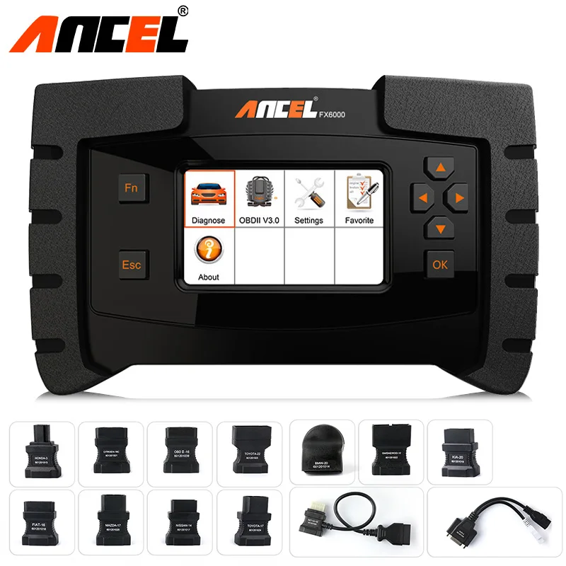 

Ancel FX6000 Car All System Diagnostic Tool Automotive Scanner ABS SRS Transmission DPF Reset EPB Immo OBD2 Scanner Programming