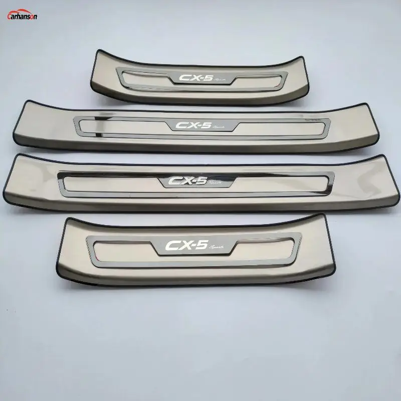 

Car Styling Accessories For Mazda CX-5 CX 5 CX5 Door Sill Trim Cover Scuff Plates Guard Protector Protection Sticker 2017 2018