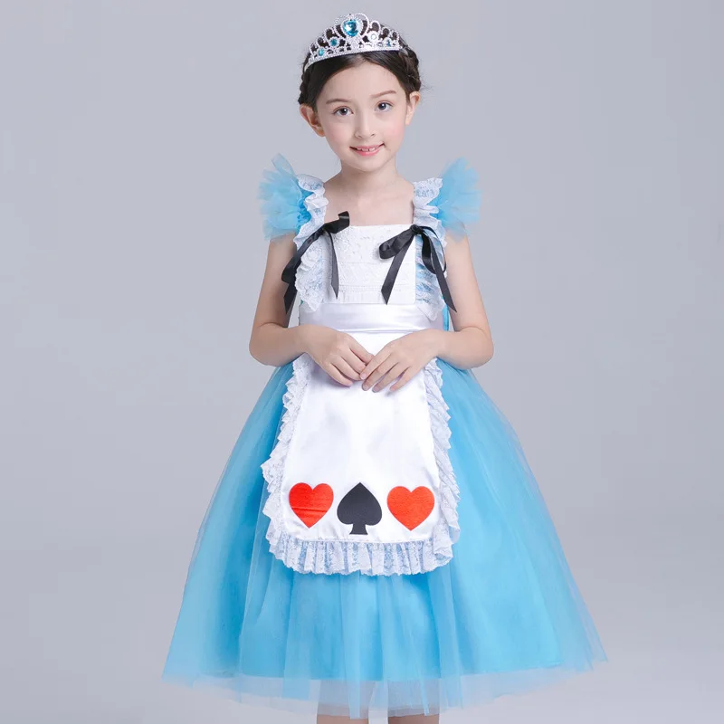 S991 Алиса Constume Wonderland костюм на Хэллоуин платье принцессы детская одежда для