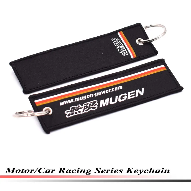 10pcs FIT Mumen Racing Key Ring Embroidery Keychain Luggage Tag for