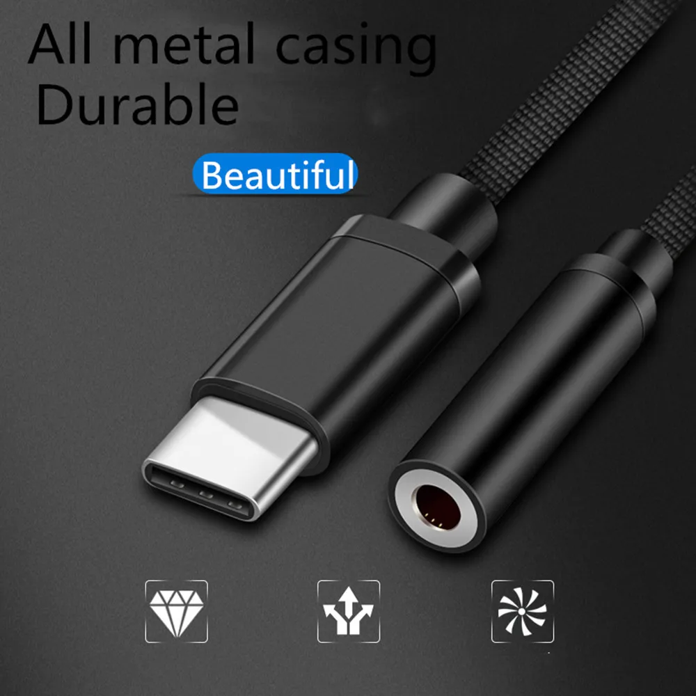 Type c до 3,5 мм разъем для наушников USB C до 3,5 мм AUX Наушники Адаптер для Xiaomi Mi 6 8 9 SE huawei mate 20 P30 pro аудио кабель