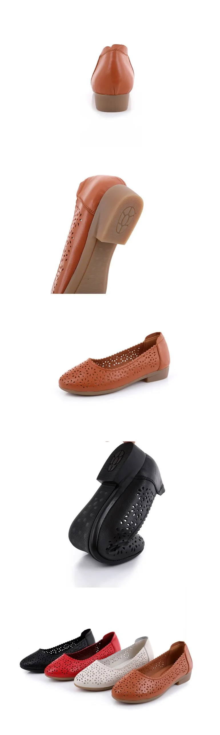 GKTINOO/; летние женские туфли на плоской подошве; обувь из натуральной кожи; женские лоферы с вырезом; дышащие Балетки без застежки; балетки на плоской подошве