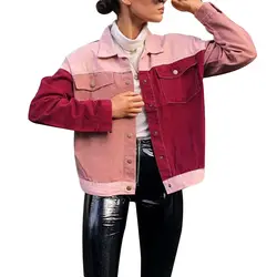 Для женщин лоскутное шнурок карман, зимняя теплая куртка с капюшоном Осенняя мода пальто с длинными рукавами Harajuku ветровка Z4