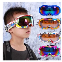 Стиль,, детская версия с двойным слоем-пауком, противотуманные, ветрозащитные, зеркальные, сферические линзы, детские лыжные очки