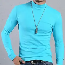 Мужская футболка, футболки с длинным рукавом, Термофутболка с высоким воротником, модные повседневные мужские топы, облегающие футболки, одежда 6XL