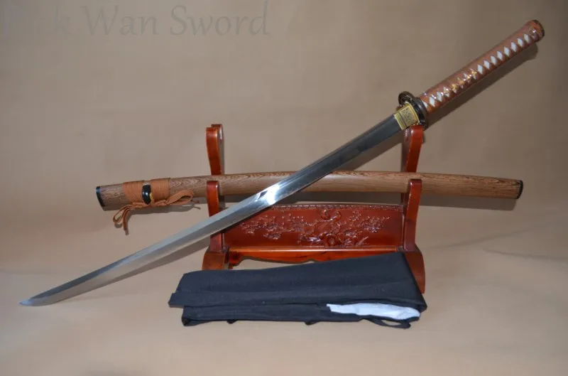 Японский меч самурая Катана Полный Тан 1095 высокоуглеродистой глины закаленное лезвие ручной кованые острое рыба тема