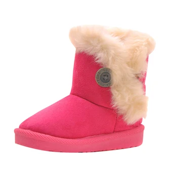 

Girls Non-Slip Soft Bottom Snow Boots Warm Fur Plush Thick Boots Round Toe Flat Sole Comfortable Boots AA11192