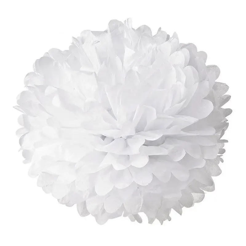 White 1 шт., размер: 4/6/8/10/12 дюймов ткани Бумага помпоны для творчества DIY Ремесло Цветочные шары из бумаги для вечеринок и свадебных церемоний украшения дома поставки - Цвет: White