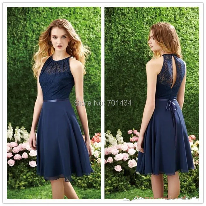 Navy Blue Knee Length Dresses