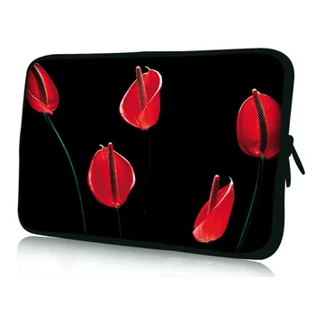 

Free Shipping With Tracking Number Soft 7" Red Flower Sleeve Case Cover Bag Pouch Protector for 7"Dell Streak 7 Tablet