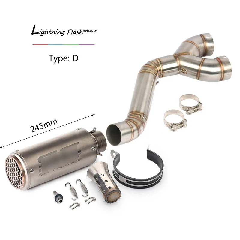61mm silenciador de escape de deslizamiento para 2010-2016 BMW S1000RR de la motocicleta de acero inoxidable Y de medio de cola escapar DB asesino