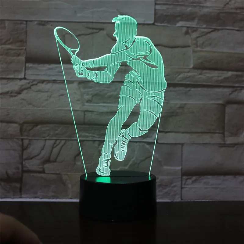 Теннисная фигура игрока дистанционного 3d светодиодный ночной Световой прибор