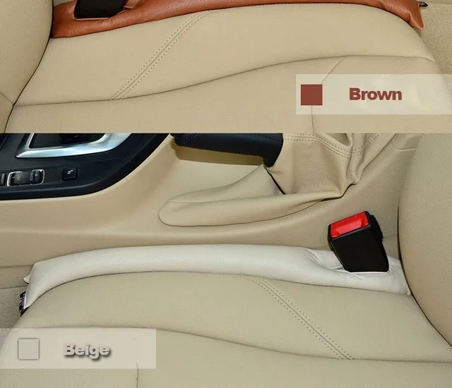 Free Shipping Grey Black Beige Brown Car Seat Cushion Crevice Gap Stopper PU Leather Leakproof Protector car seat cover pad -