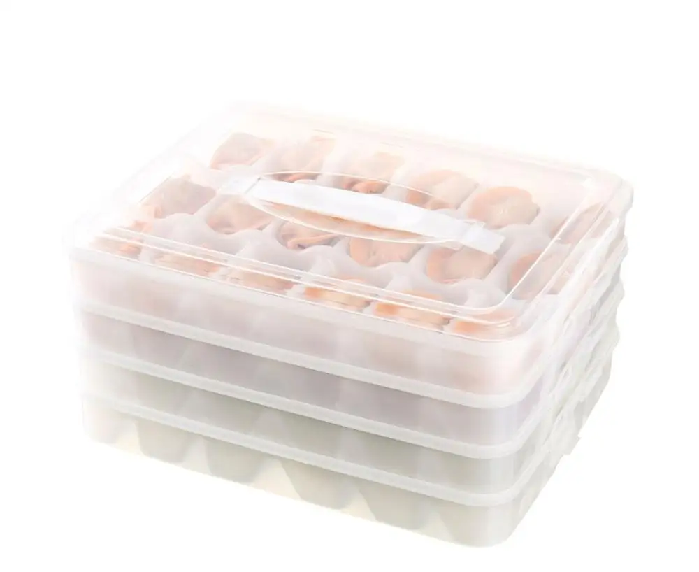 Большая емкость 48 Сетка пельменей Сохранение Коробка для хранения холодильник еда овощи свежесть Органайзер категории еды контейнер - Цвет: B114