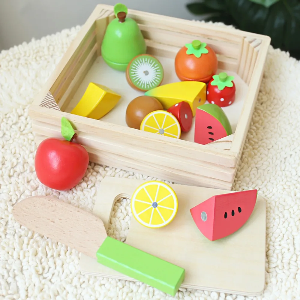 

1Set(11pc) Baby Fruit Puzzle Toys Christmas Gift Wood Fruits BPA Free Food Grade Materials Safe Non-toxic Wooden Teething Toys