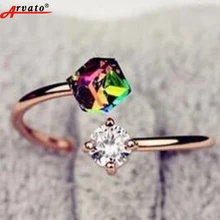 Arvato 2018 nueva moda ajustable apertura Anillos para las mujeres ZIRCON Piedras anillo de compromiso de boda joyería Accesorios regalo