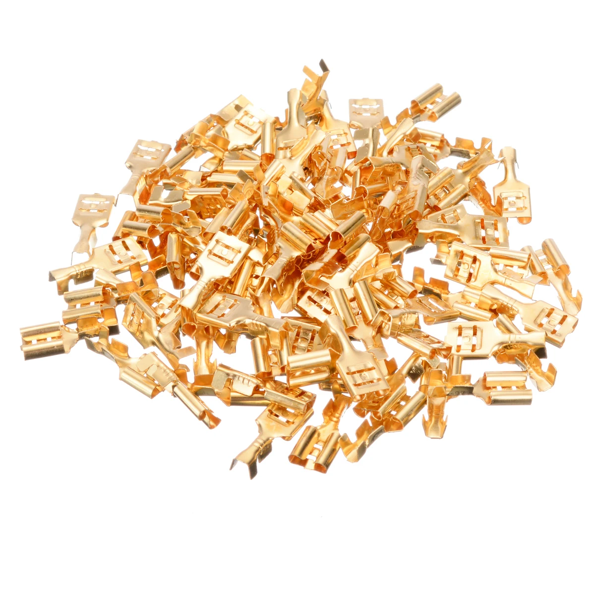 100pcs Spade Terminal Connector Cable Lugs Cable Plug 6.3mm Uninsulated Blank 0.5-1.5mm For Electrical Equipment
