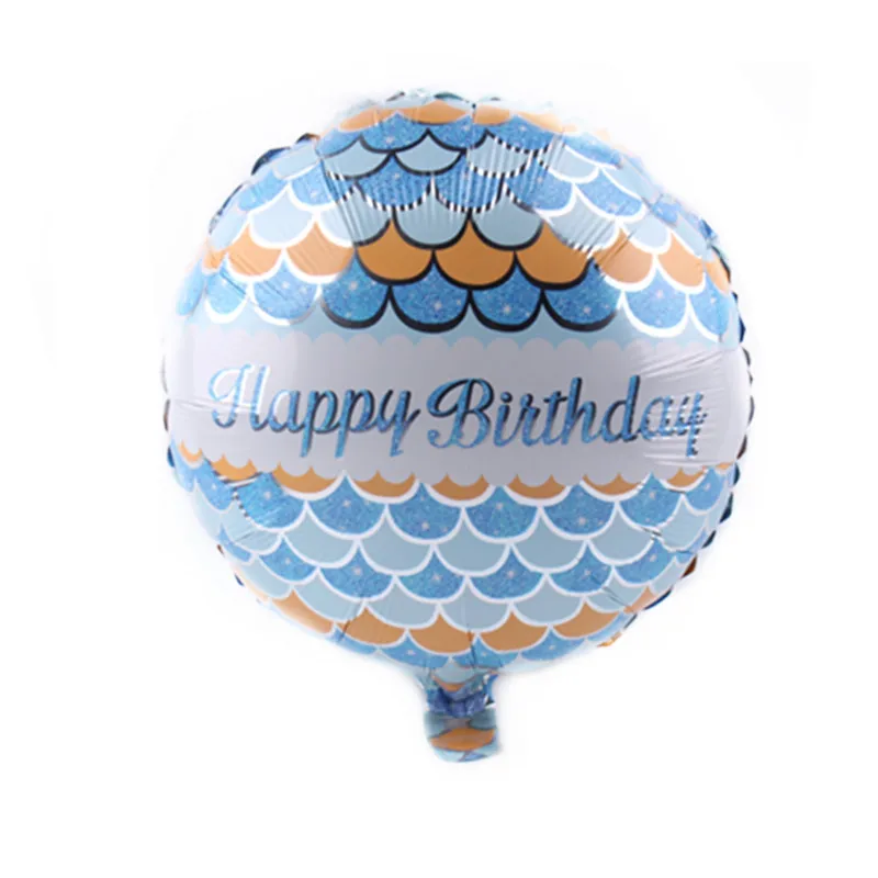 Hdbfh Новинка 18-дюймовые Круглый с днем рождения воздушные шары День рождения украшения игрушки шары высокое качество - Цвет: blue