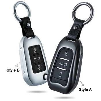 

Aluminum alloy Car Key Cover For PEUGEOT 205 206 207 208 306 307 308 309 408 406 407 Auto Accessories Smart Car Key car styling