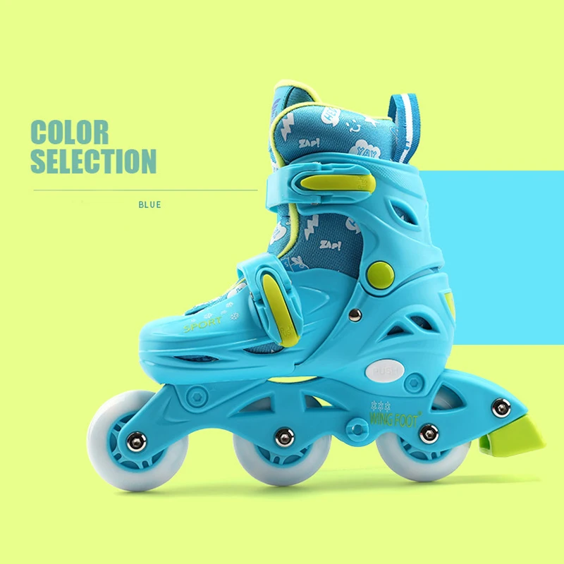 Kids Children Stable Balance Slalom Double line Parallel Ice Skate Roller Shoes Inline Adjustable Fall Prevention For Beginner