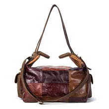 Мужской из натуральной кожи в стиле ретро Дорожная сумка Мода Чемодан сумка унисекс большой Ёмкость сумка красочный Для мужчин дорожная duffle Bag