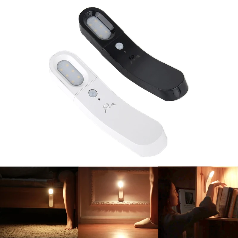 LED Night Light with PIR Motion Sensor LED Wall Light USB Charging Portable Closet Lamp Wardrobe Cabinet Stairs Battery Power