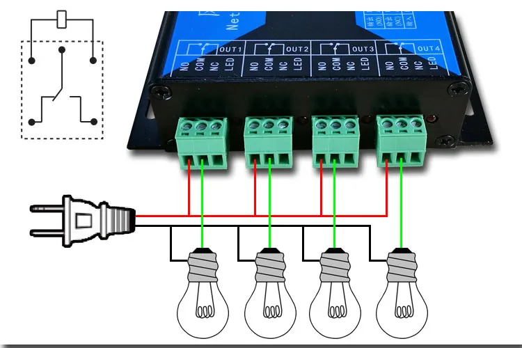 Промышленный Класс 4 Сетевой релейный модуль переключателя Ethernet реле дистанционного сетевого переключателя 4 способа изолированный вход