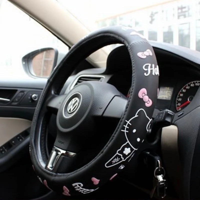 

Hello Kitty Car Accessories Cartoon Steering-Wheel Cover For Auto Interior Decoration Latex cute steering wheel covers