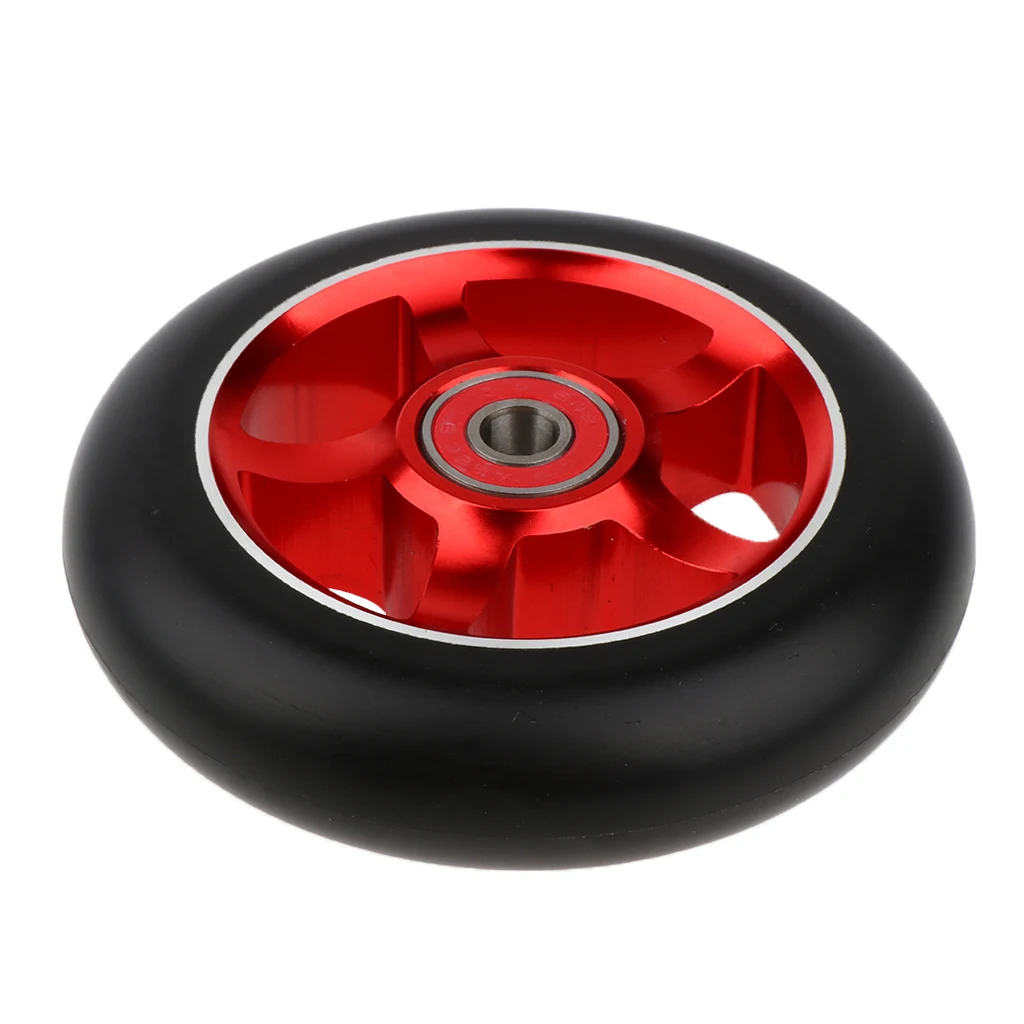2pcs Replacement 100mm Push/Kick/Stunt Scooter Wheels with Bearings & Bushings