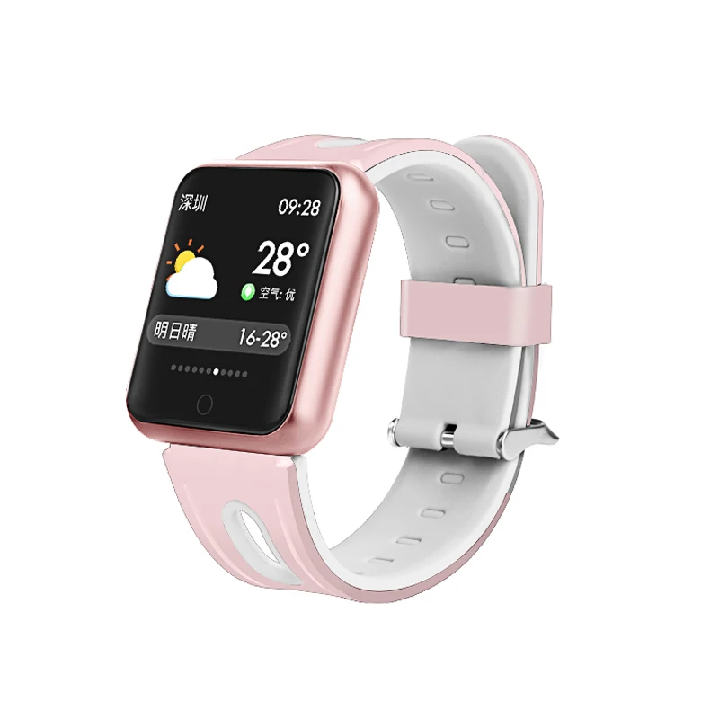 Умный браслет для женщин спортивный smartband монитор сна розовое золото фитнес-браслет погода трекер активности для iphone+ наушники подарок - Цвет: pink