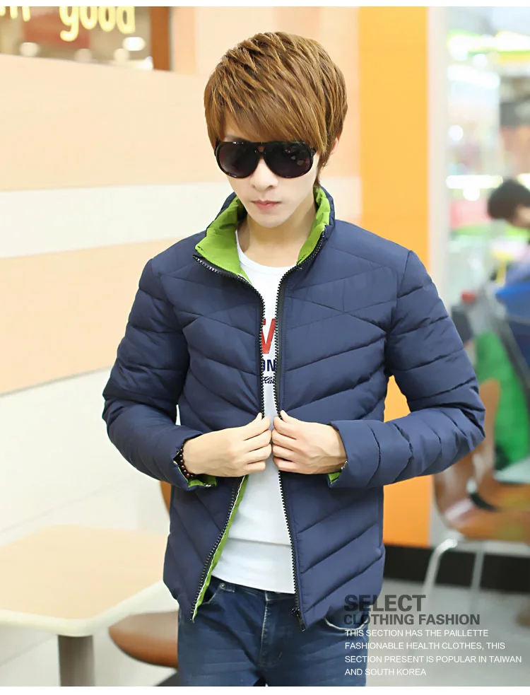 

YG6033-3Cheap wholesale 2016 new Han edition cultivate one's morality man contracted collar pure color cotton-padded jacket