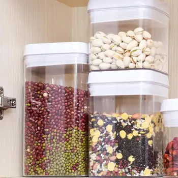 

PP Plastic Food Storage Container 0.5L 0.8L 1.2L Seal Cereal Jar Dried Fruit Jam Storage Box Easy Lock Lids To Keep Food Fresh
