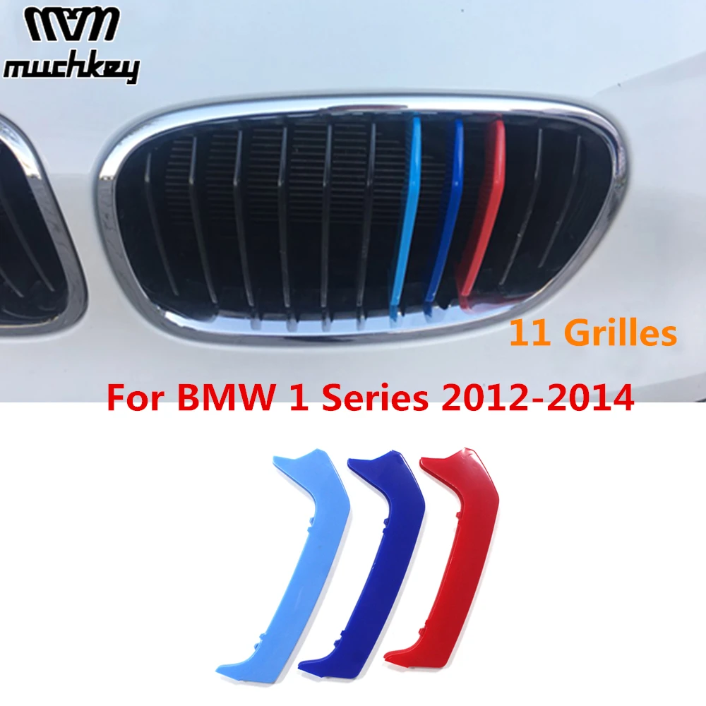 

Front Grille Trim Strips Grills Cover Performance Sticker For BMW 1 Series 116i 118i 120i 2012 2013 2014 3D M Styling 11 Grilles