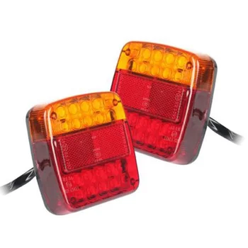 

2pcs 12V 16LED+4LED Boat Truck TraIler Rear Tail Brake Lights Turn Indicator E-MARK Waterproof Red + Yellow