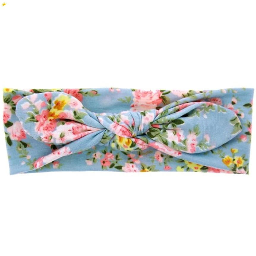 

New Fashion SunWard Coolbeener cute Rabbit Ears Elastic Flowers Bowknot Headband Jan9 Drop Shipping