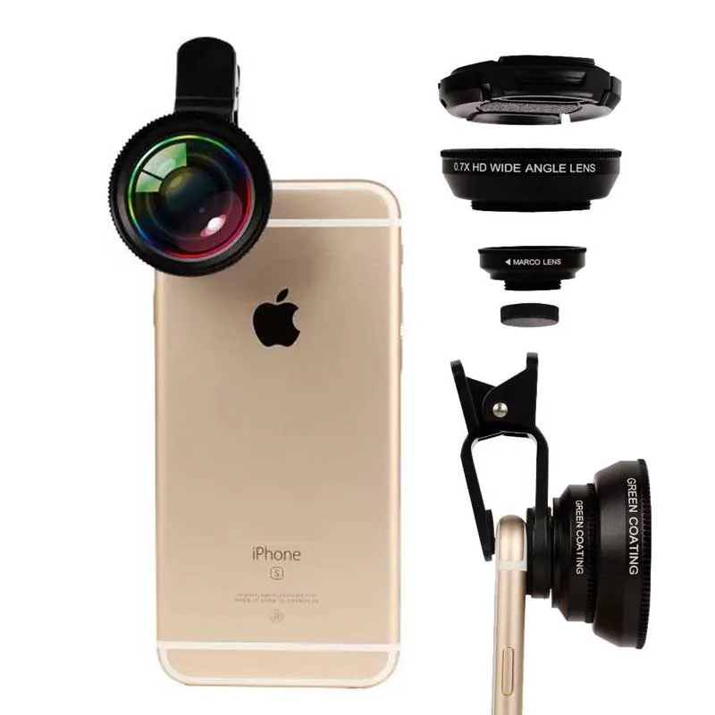 2в1 0.7X HD супер широкоугольный 12X Макро Камера телефон фото объектив для iPhone X 8 Plus 7 6