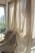 Eco friendly New finished Linen curtains for the bedroom solid window curtain for the living room