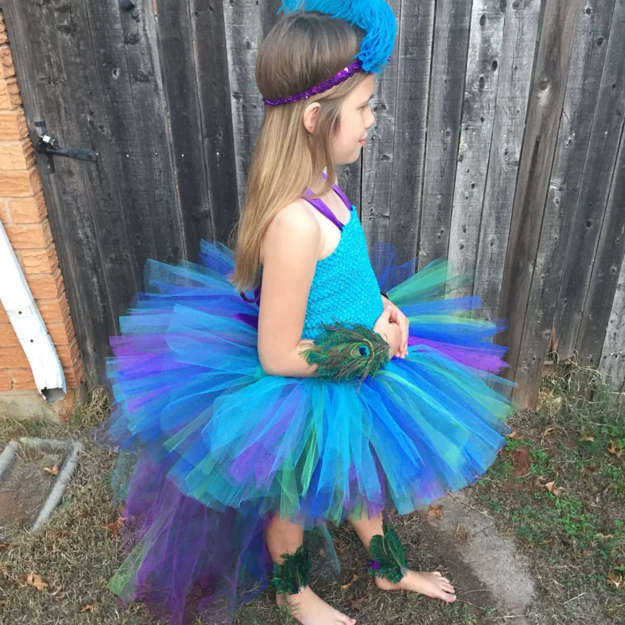 Fancy Peacock Tutu Dress for Girls Princess Baby Peacock Ball Gown Girls Birthday Party Cosplay Vestidos Children Clothing (9)