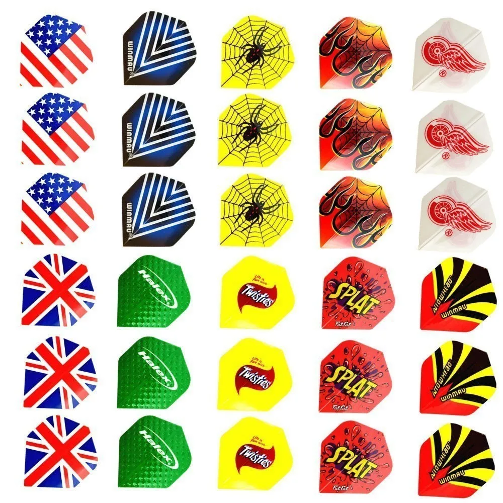 DFL-0130002 30pcs Fox Smiling 60/48/30/12 шт. 2D Прохладный Стандартный Дротика Перелёты хорошее Дротика s полета открытый крыло хвост с разными рисунками - Цвет: DFL-0130002 30pcs