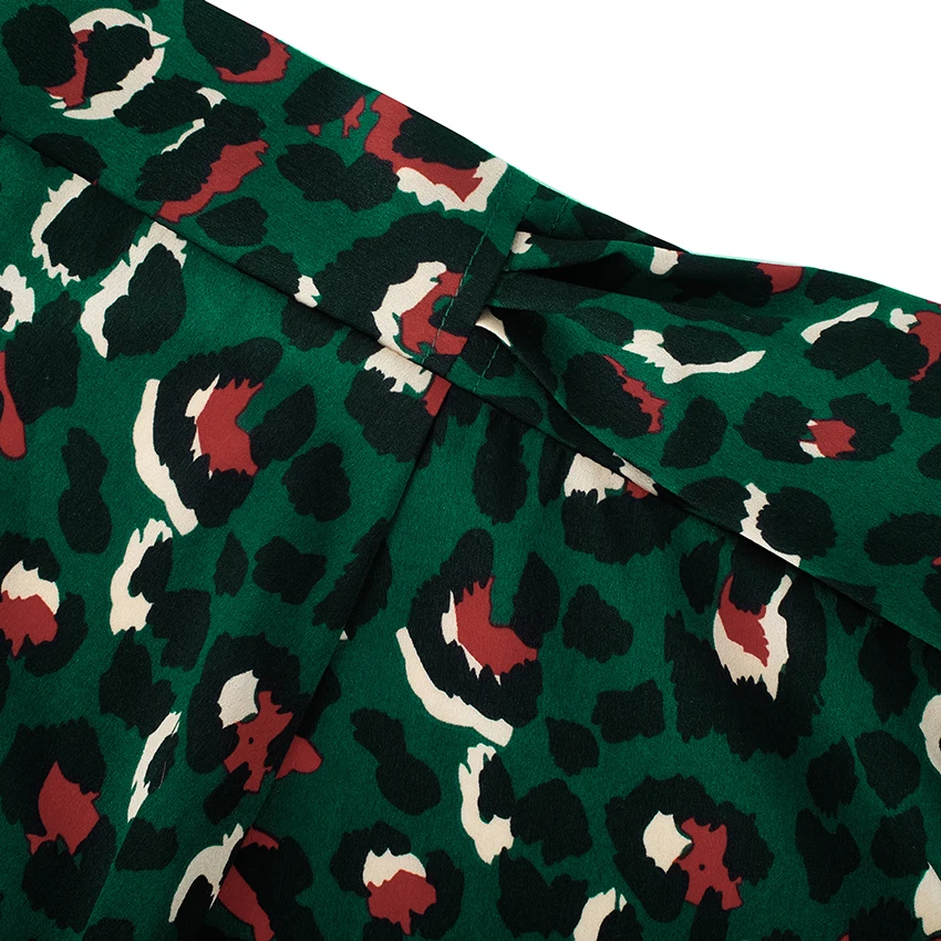 OOTN Цветочные Leopard Длинные юбки с принтом Для женщин Высокая Талия Женская Юбка-миди элегантный Повседневное пикантные Разделение