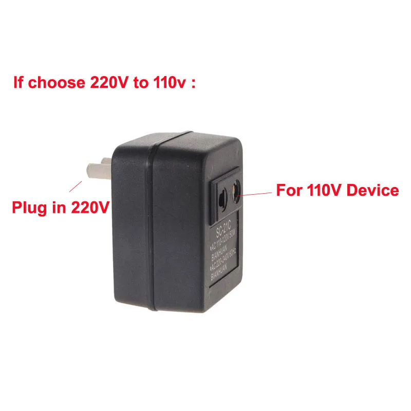

SC-21C AC 50W 60Hz Max Power AC 220V Change to 110v Single Change Voltage Transformer Power Converter Adapter US Plug