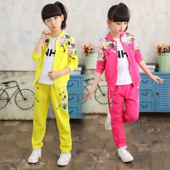 

Child Spring 2017 Korean Children Suit Girls Slim Suit Dresses Two Piece Set