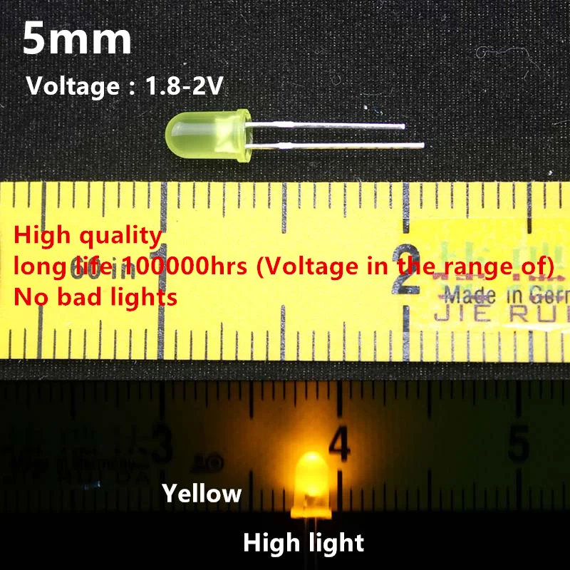 Бесплатная доставка Высокое качество 100 шт. 5 мм круглый желтый светодиод супер яркий желтый светодиод высокий свет Диоды