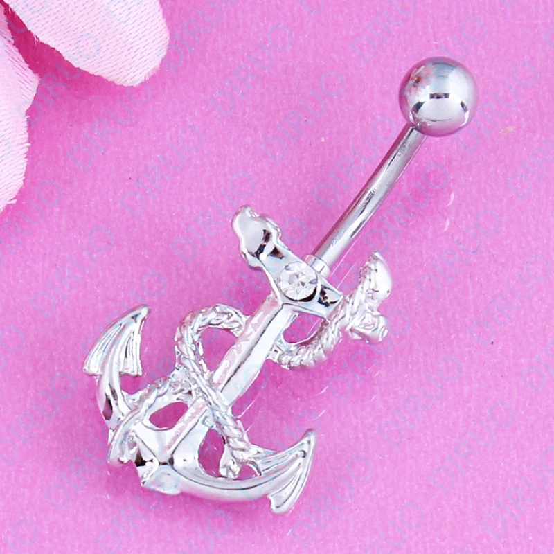 Sea Cover Anchor Belly navel Ring Body Piercing Jewelry 316L surgical